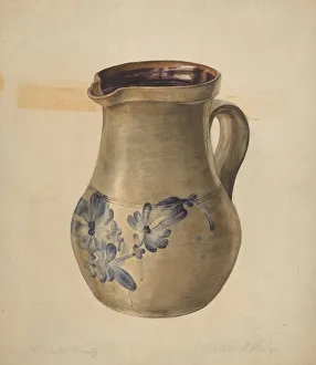 Isabelle De Strange Prints: Stone Pitcher, c. 1938. Creator: Isabelle De Strange