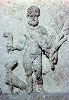 Detail from a stone plinth showing Silvanus, 1st century BC