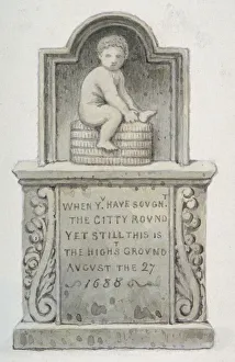 Newgate Street Gallery: Stone relief, Newgate Street, City of London, 1820