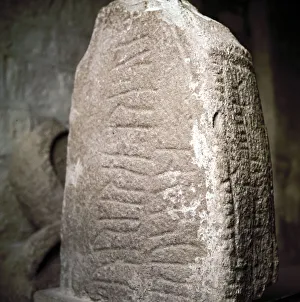 Stone with Runes & Celtic Oghams, Killaloe Church, Co. Clare, Eire