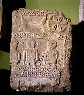 Basque Country Gallery: Stone stela with human figures, from Santa Cruz de Campeza