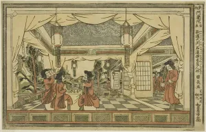 The Stone Temple and Statue of Zeus in Europe (Yoroppashu sekizo kyo mokudo jinkyo), from... n.d.. Creator: Utagawa Kuninaga