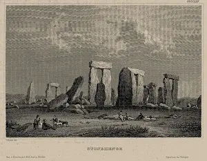 Celtic Polytheism Prints: Stonehenge, 1843. Creator: Reiss, Carl (active 1842-1860)