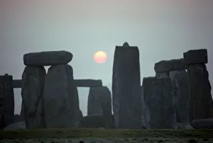 25th Century Bc Prints: Stonehenge at sunrise, 25th century BC