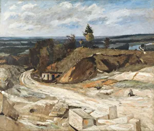 Carl Frederik Hill Prints: Stonequarry by the River Oise II, 1877. Creator: Carl Fredrik Hill