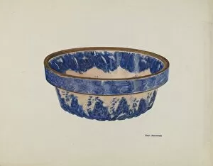 Chris Makrenos Gallery: Stoneware Bowl, c. 1941. Creator: Chris Makrenos