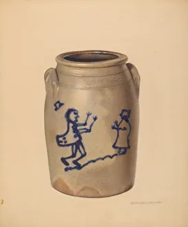 Stoneware Crock, c. 1938. Creator: George Loughridge