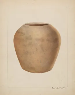Stoneware Flower Pot, c. 1937. Creator: Annie B Johnston