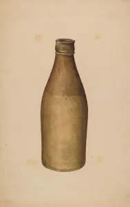 Roberts Sydney Prints: Stoneware Ink Bottle, c. 1940. Creator: Sydney Roberts