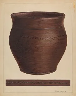 Amantea Nicholas Prints: Stoneware Jar, 1935 / 1942. Creator: Nicholas Amantea