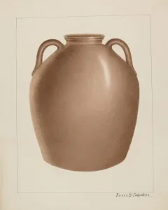 Stoneware Jar, c. 1937. Creator: Annie B Johnston