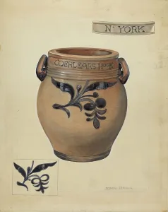 Brand Name Prints: Stoneware Jar, c. 1953. Creator: John Dana