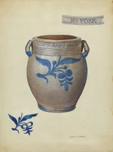 Brand Name Prints: Stoneware Jar, c. 1953. Creator: John Dana
