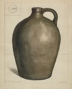Stoneware Jug, c. 1936. Creator: Edgar L. Pearce