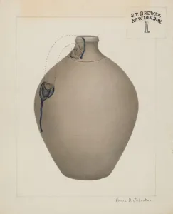 Stoneware Jug, c. 1937. Creator: Annie B Johnston
