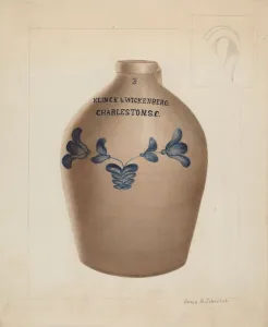 Stoneware Jug, c. 1937. Creator: Annie B Johnston