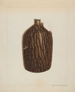 Stoneware Jug, c. 1938. Creator: Annie B Johnston
