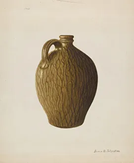 Stoneware Jug, c. 1938. Creator: Annie B Johnston