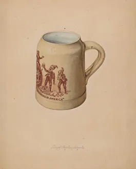 Lemcke Lloyd Charles Prints: Stoneware Mug for Beer, 1939. Creator: Lloyd Charles Lemcke