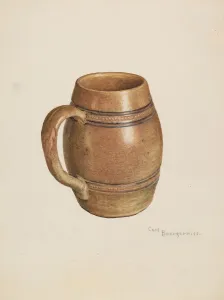 Buergerniss Carl Prints: Stoneware Mug, c. 1939. Creator: Carl Buergerniss