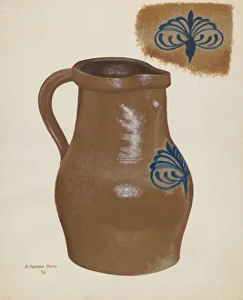 Hoxie Jerome Prints: Stoneware Pitcher, 1936. Creator: Jerome Hoxie