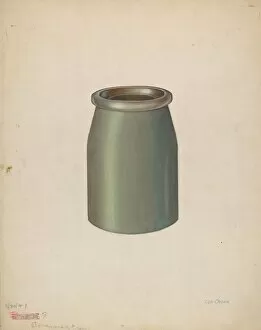 Stoneware Gallery: Stoneware Quart Jar, 1941. Creator: Lon Cronk