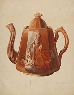 Merkley Prints: Stoneware Teapot, 1935 / 1942. Creator: Merkley, Arthur G