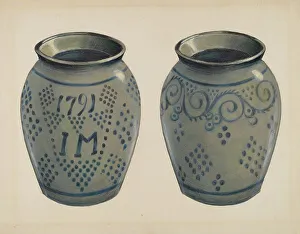 Glazed Pottery Prints: Stoneware Vase, c. 1936. Creator: Carl Weiss