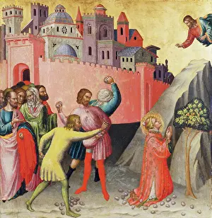 Legendary Prints: Stoning, c1390. Creator: Martino di Bartolomeo di Biagio