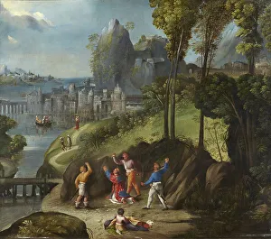 St Stephen Prints: The Stoning of Saint Stephen, 1525. Creators: Dosso Dossi, Battista Dossi