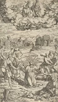 The Stoning of Saint Stephen, 16th century. Creator: Domenico del Barbiere