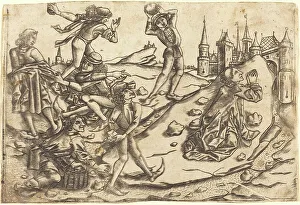 St Stephen Prints: The Stoning of Saint Stephen, c. 1470/1475. Creator: Master with the Banderoles