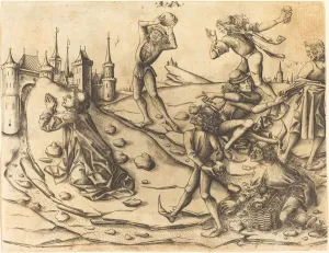 The Stoning of Saint Stephen, c. 1470. Creator: Israhel van Meckenem