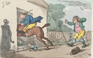 How to Stop a Horse at Pleasure, 1803., 1803. Creator: Thomas Rowlandson How to Stop a Horse at Pleasure, 1803., 1803. Creator: Thomas Rowlandson