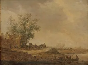 Arriving Prints: The Stop before the Inn, 1643. Creator: Jan van Goyen