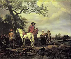 Farmhands Prints: Stop in the Way, 1660. Creator: Adriaen van de Velde