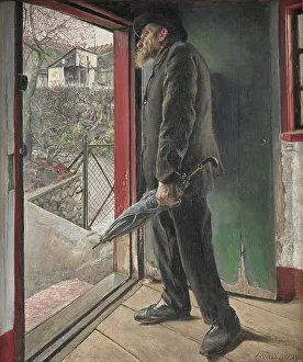 Looking Out Prints: Has it Stopped Raining?;Looking Out for the Weather, 1922. Creator: Laurits Andersen Ring