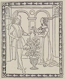 Printed Book With Woodcut Illustrations Collection: Storia di due amanti (Tale of Two Lovers), ca. 1495-1500. Creator: Unknown