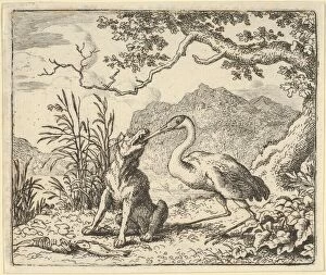 Stork Gallery: The Stork Removes a Bone from the Wolfs Throat from Hendrick van Alcmars Renard The F