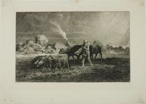 Drypoint Collection: The Storm, 1866. Creator: Charles Emile Jacque