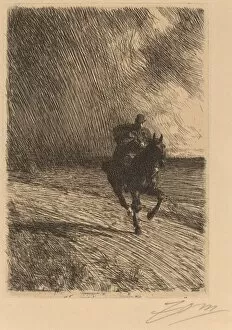 Etching On Laid Paper Gallery: Storm, 1891. Creator: Anders Leonard Zorn