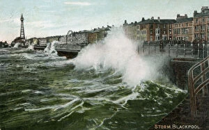 Images Dated 2nd September 2010: Storm, Blackpool, Lancashire, c1905
