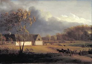 Jens Juul Prints: A Storm Brewing behind a Farmhouse in Zealand, 1791-1793. Creator: Jens Juel