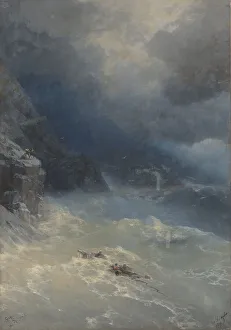 South Prints: Storm at Cape Aya, 1899. Creator: Aivazovsky; Ivan Konstantinovich (1817-1900)