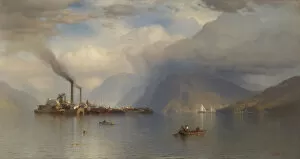 Steam Ship Gallery: Storm King on the Hudson, 1866. Creator: Samuel Colman
