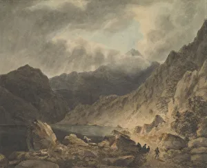 Cozens Prints: Storm Over A Lake, 1800-1811. Creator: Attributed to Joseph Barber