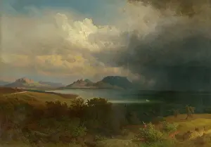 Stormclouds Prints: Storm over Lake Balaton, 1851. Creator: Alexander Brodszky