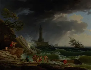 Shipwrecked Prints: A Storm on a Mediterranean Coast, 1767. Creator: Claude-Joseph Vernet