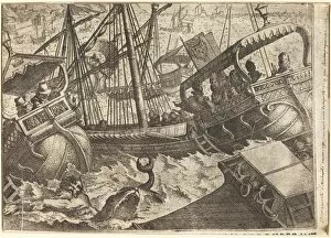 Travelling Gallery: Storm off the Coast of Barcelona [recto], 1612. Creator: Jacques Callot