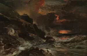 Normandy Gallery: A Storm off the Normandy Coast, probably 1850s. Creator: Eugene Isabey